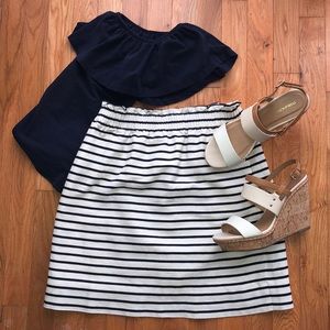2/$10.  J crew striped linen skirt